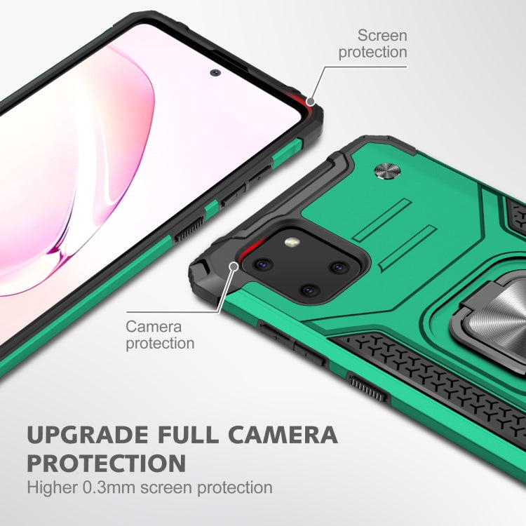 For Samsung Galaxy Note10 Lite / A81 Magnetic Armor Shockproof TPU + PC Case with Metal Ring Holder