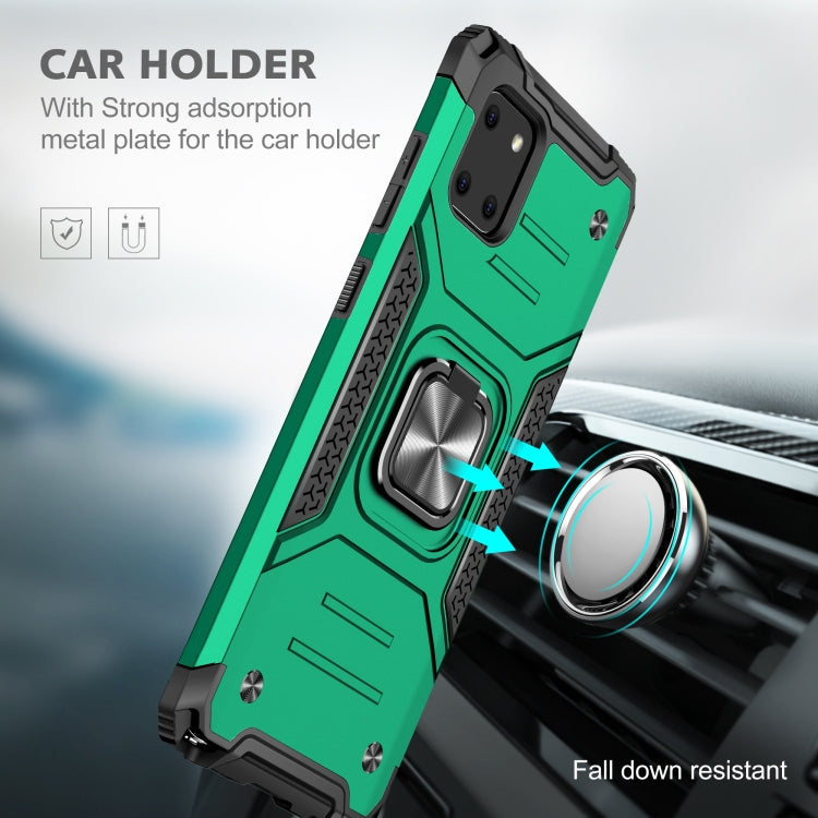 For Samsung Galaxy Note10 Lite / A81 Magnetic Armor Shockproof TPU + PC Case with Metal Ring Holder