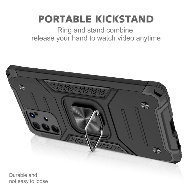 For Samsung Galaxy S10 Lite / A91 Magnetic Armor Shockproof TPU + PC Case with Metal Ring Holder