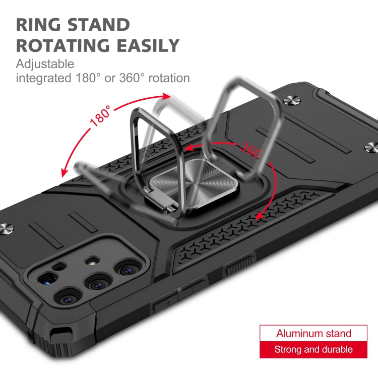 For Samsung Galaxy S10 Lite / A91 Magnetic Armor Shockproof TPU + PC Case with Metal Ring Holder