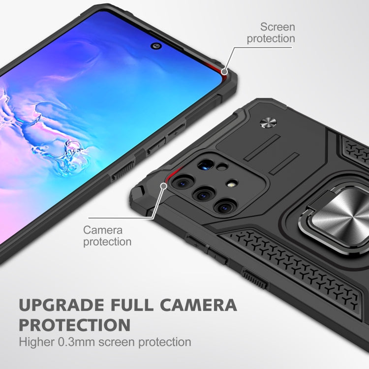 For Samsung Galaxy S10 Lite / A91 Magnetic Armor Shockproof TPU + PC Case with Metal Ring Holder