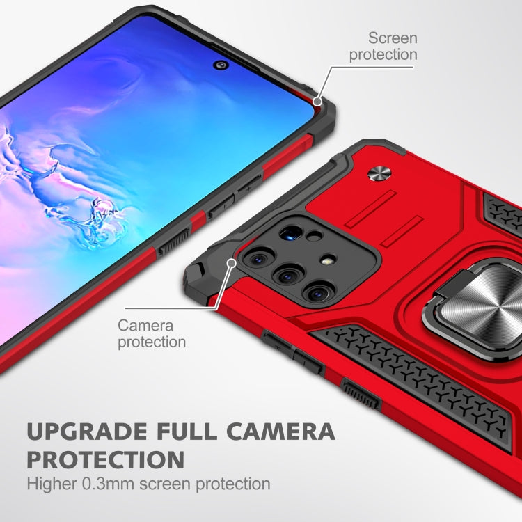 For Samsung Galaxy S10 Lite / A91 Magnetic Armor Shockproof TPU + PC Case with Metal Ring Holder