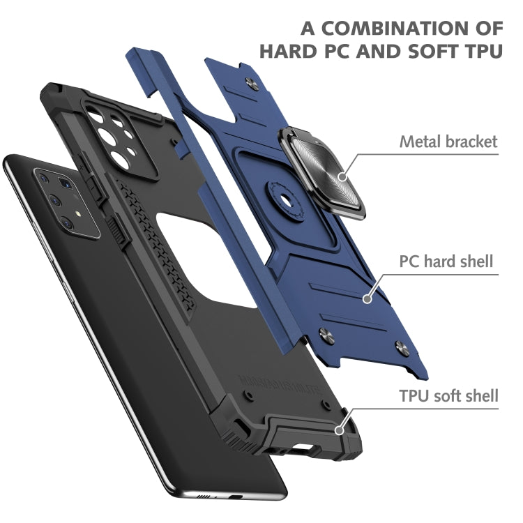 For Samsung Galaxy S10 Lite / A91 Magnetic Armor Shockproof TPU + PC Case with Metal Ring Holder