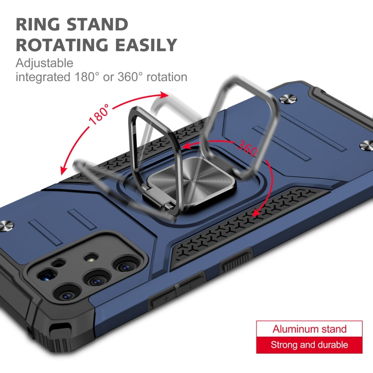 For Samsung Galaxy S10 Lite / A91 Magnetic Armor Shockproof TPU + PC Case with Metal Ring Holder