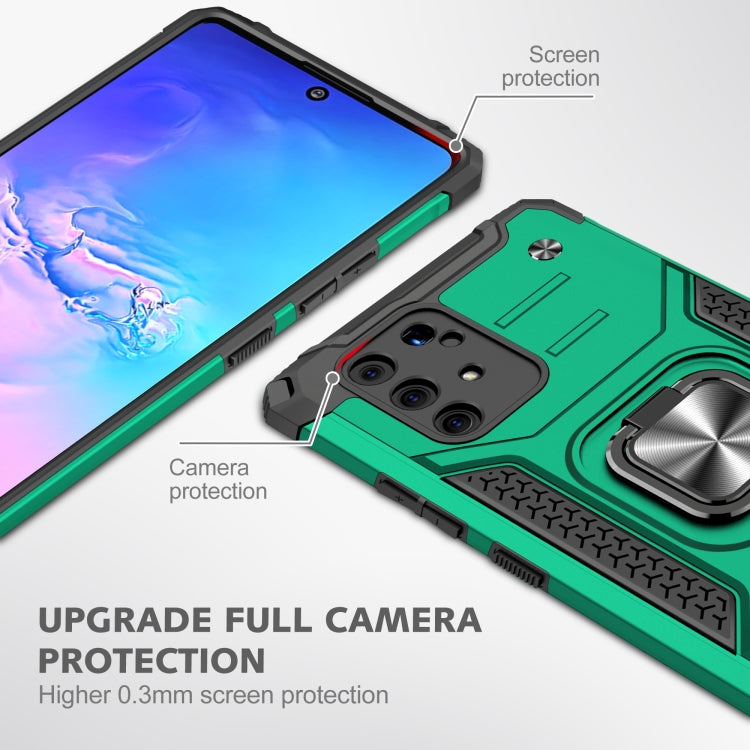 For Samsung Galaxy S10 Lite / A91 Magnetic Armor Shockproof TPU + PC Case with Metal Ring Holder