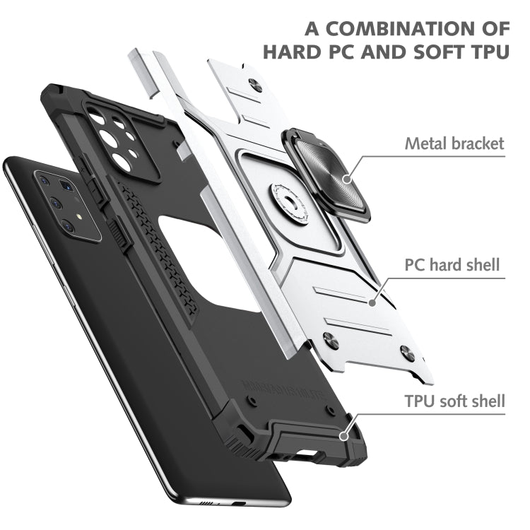 For Samsung Galaxy S10 Lite / A91 Magnetic Armor Shockproof TPU + PC Case with Metal Ring Holder