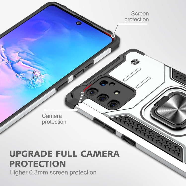 For Samsung Galaxy S10 Lite / A91 Magnetic Armor Shockproof TPU + PC Case with Metal Ring Holder