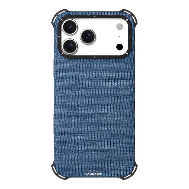For iPhone 17 Pro Max YOUNGKIT Jeans Cloth Texture TPU Canvas Magnetic Phone Case