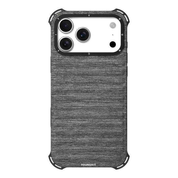 For iPhone 17 Pro YOUNGKIT Jeans Cloth Texture TPU Canvas Magnetic Phone Case