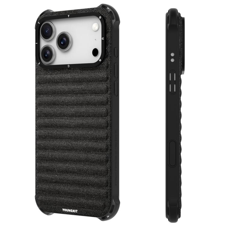 For iPhone 17 Pro YOUNGKIT Jeans Cloth Texture TPU Canvas Magnetic Phone Case