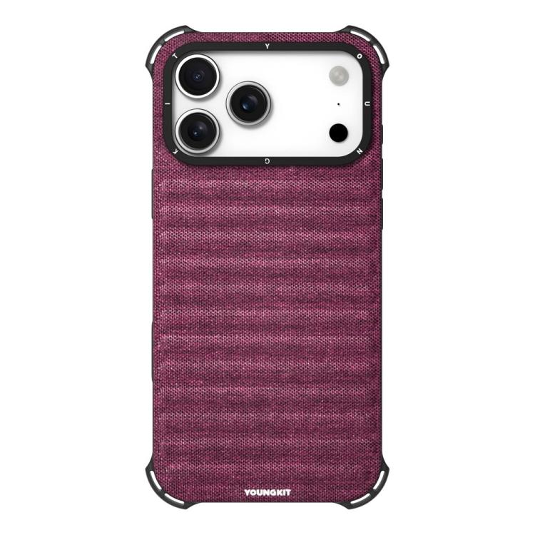 For iPhone 17 Pro YOUNGKIT Jeans Cloth Texture TPU Canvas Magnetic Phone Case
