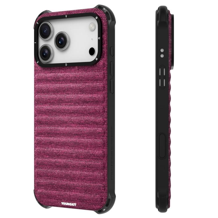 For iPhone 17 Pro YOUNGKIT Jeans Cloth Texture TPU Canvas Magnetic Phone Case