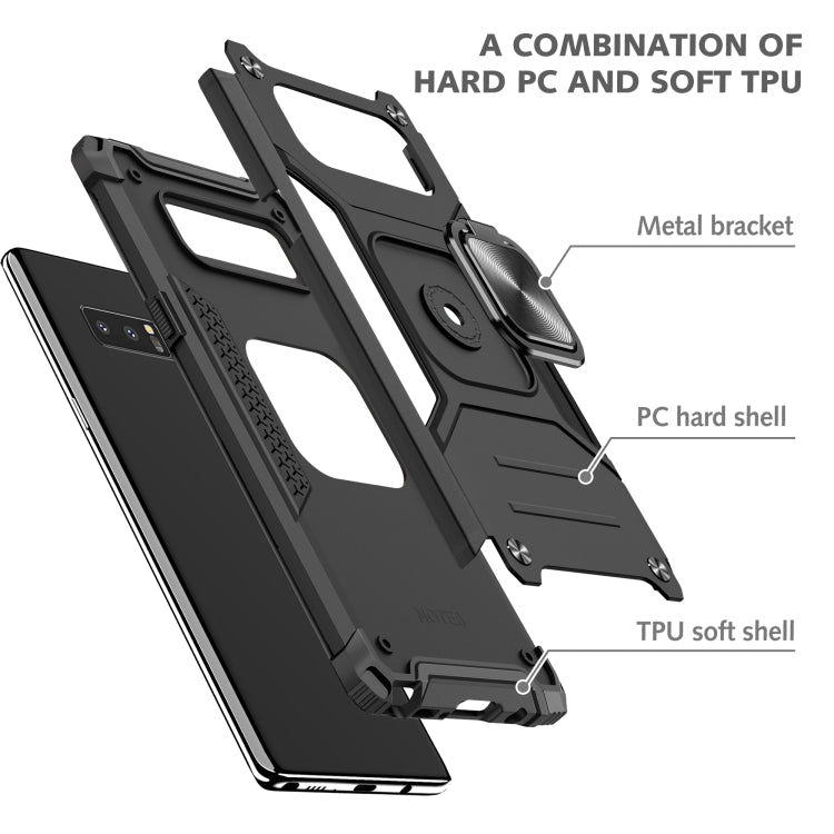 For Samsung Galaxy Note 8 Magnetic Armor Shockproof TPU + PC Case with Metal Ring Holder