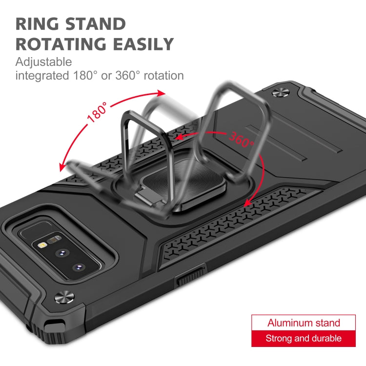 For Samsung Galaxy Note 8 Magnetic Armor Shockproof TPU + PC Case with Metal Ring Holder