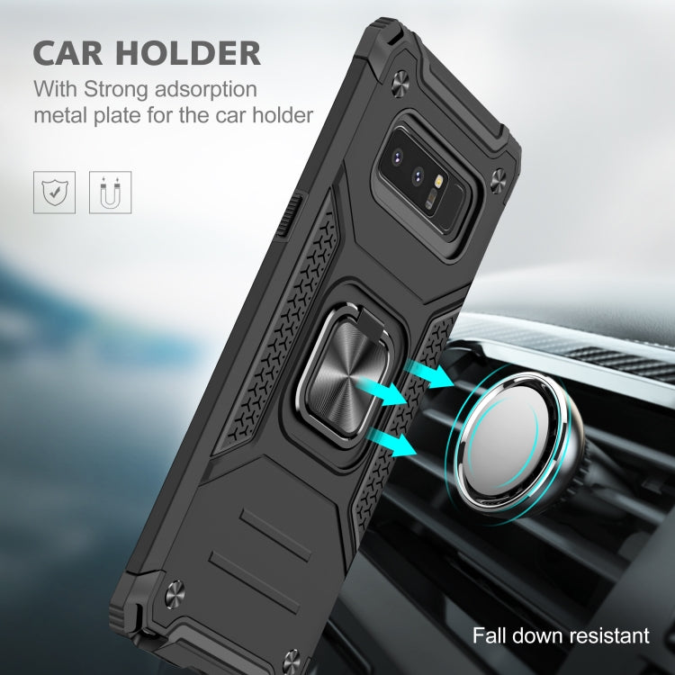 For Samsung Galaxy Note 8 Magnetic Armor Shockproof TPU + PC Case with Metal Ring Holder