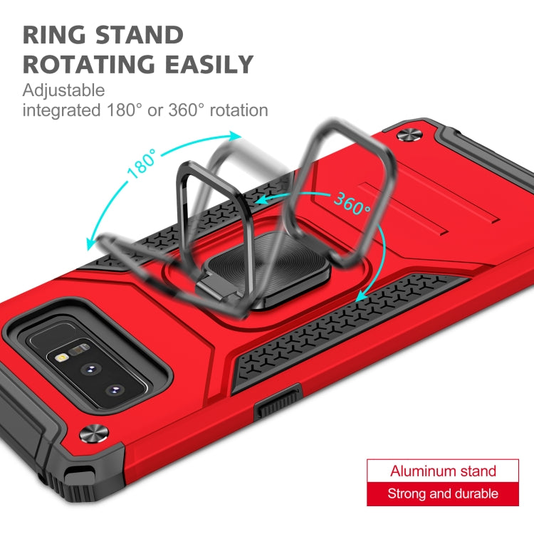 For Samsung Galaxy Note 8 Magnetic Armor Shockproof TPU + PC Case with Metal Ring Holder