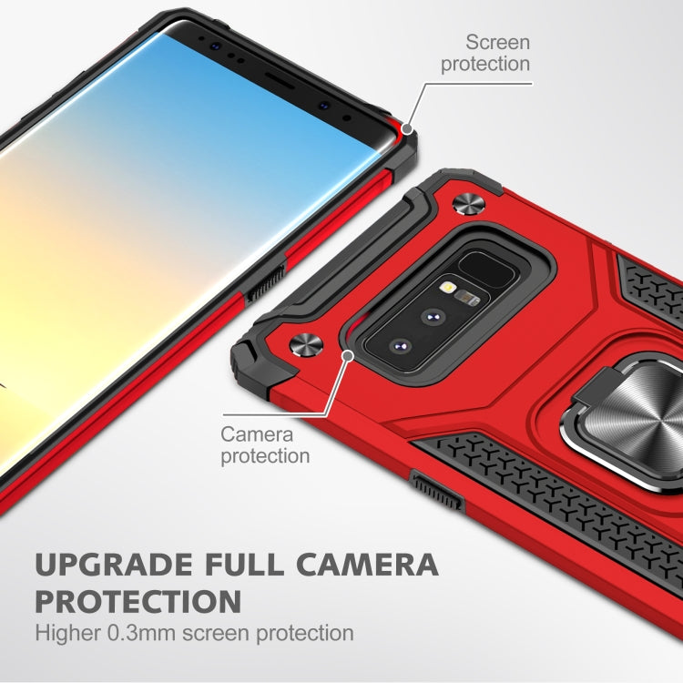 For Samsung Galaxy Note 8 Magnetic Armor Shockproof TPU + PC Case with Metal Ring Holder
