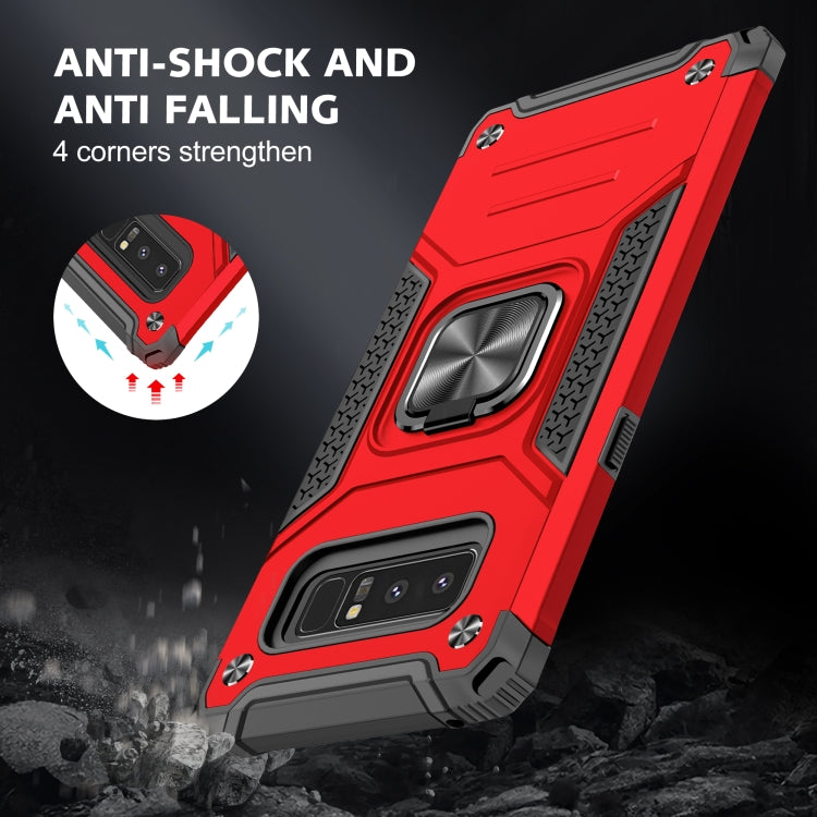 For Samsung Galaxy Note 8 Magnetic Armor Shockproof TPU + PC Case with Metal Ring Holder
