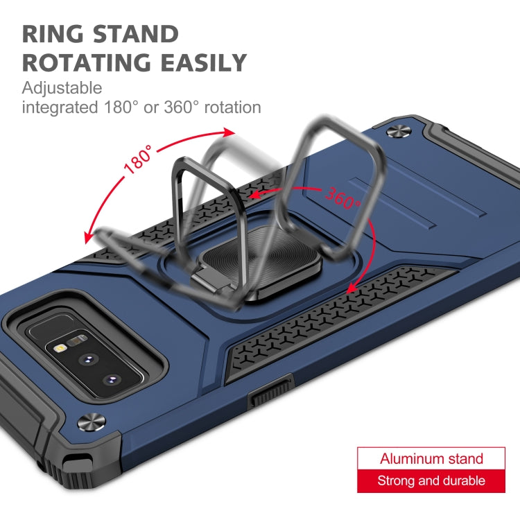 For Samsung Galaxy Note 8 Magnetic Armor Shockproof TPU + PC Case with Metal Ring Holder
