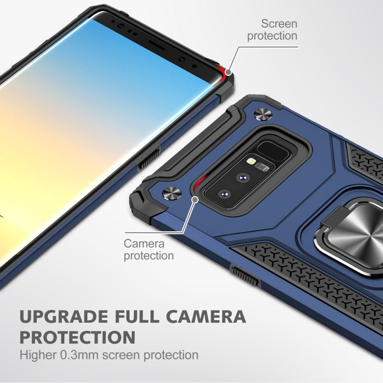 For Samsung Galaxy Note 8 Magnetic Armor Shockproof TPU + PC Case with Metal Ring Holder