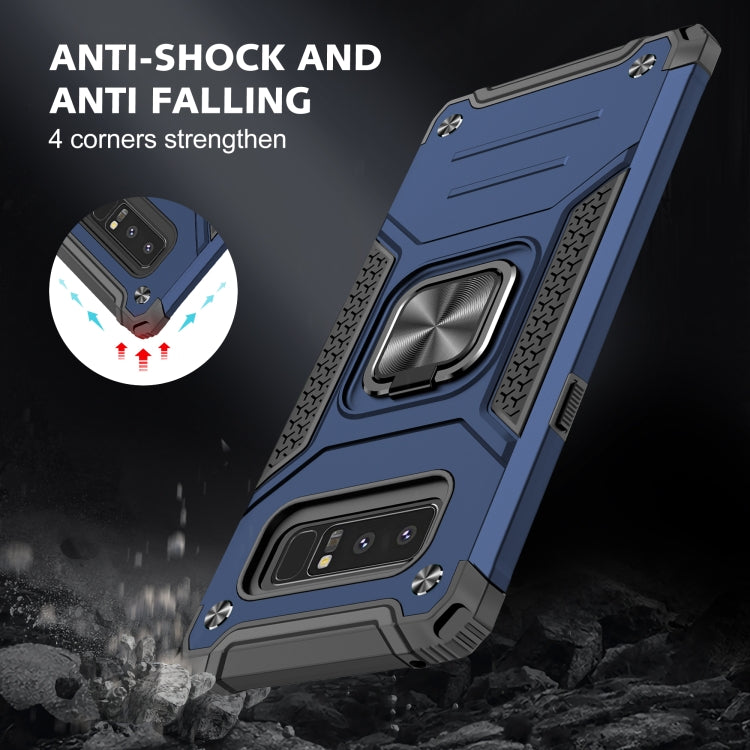 For Samsung Galaxy Note 8 Magnetic Armor Shockproof TPU + PC Case with Metal Ring Holder