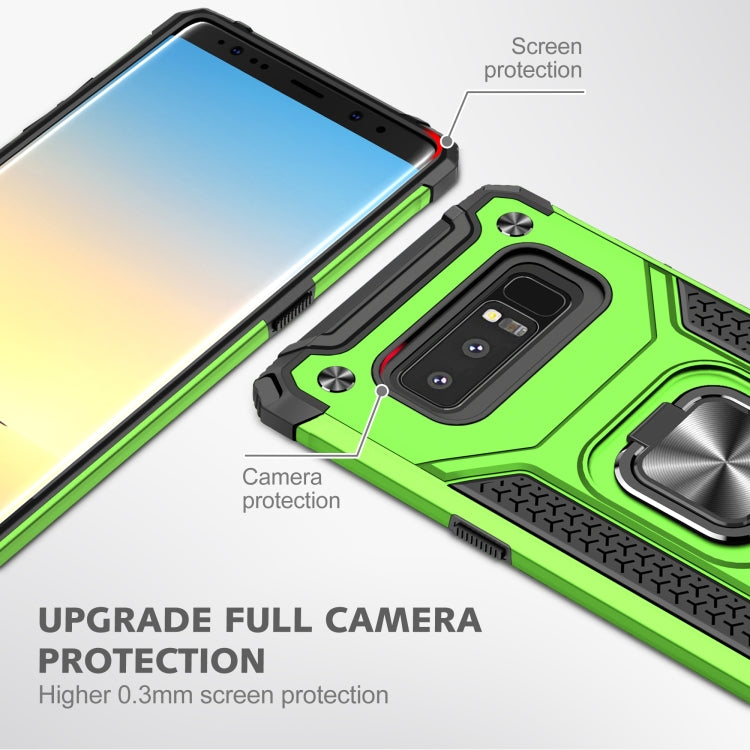 For Samsung Galaxy Note 8 Magnetic Armor Shockproof TPU + PC Case with Metal Ring Holder
