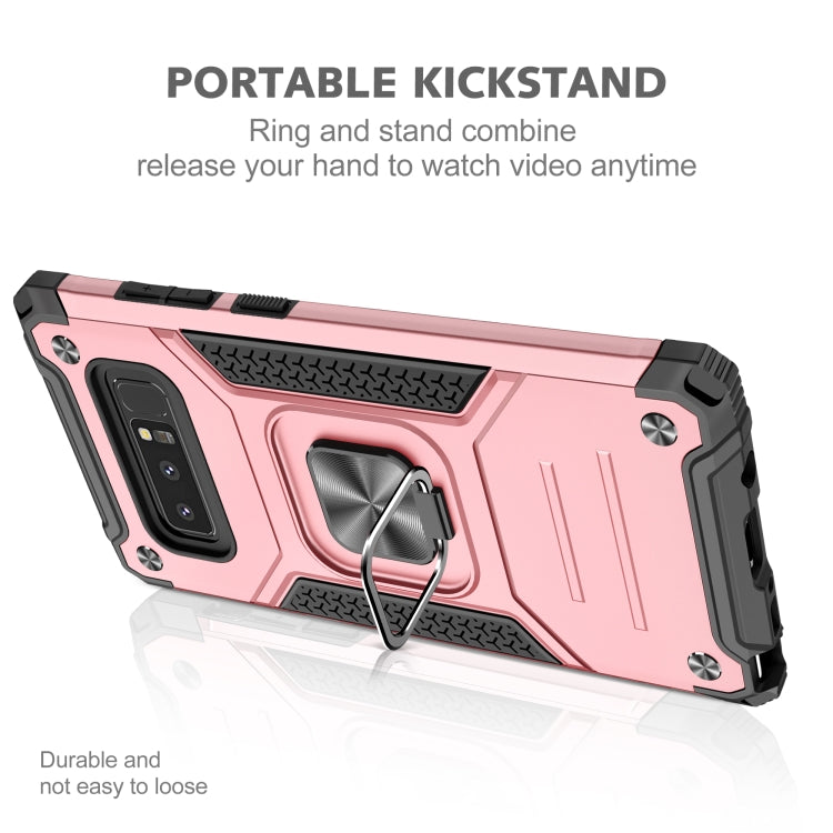 For Samsung Galaxy Note 8 Magnetic Armor Shockproof TPU + PC Case with Metal Ring Holder