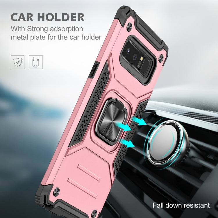 For Samsung Galaxy Note 8 Magnetic Armor Shockproof TPU + PC Case with Metal Ring Holder