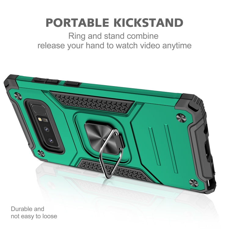 For Samsung Galaxy Note 8 Magnetic Armor Shockproof TPU + PC Case with Metal Ring Holder