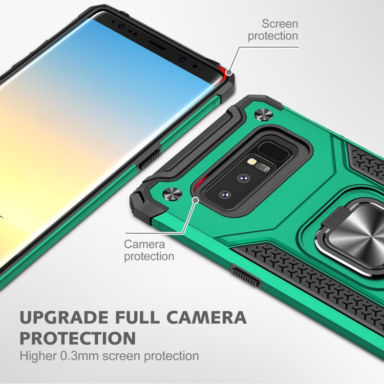 For Samsung Galaxy Note 8 Magnetic Armor Shockproof TPU + PC Case with Metal Ring Holder