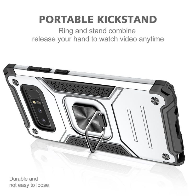 For Samsung Galaxy Note 8 Magnetic Armor Shockproof TPU + PC Case with Metal Ring Holder
