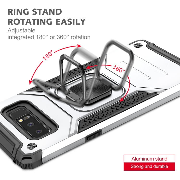 For Samsung Galaxy Note 8 Magnetic Armor Shockproof TPU + PC Case with Metal Ring Holder