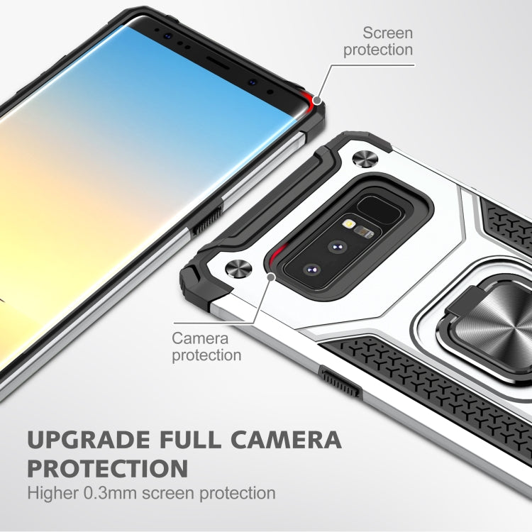 For Samsung Galaxy Note 8 Magnetic Armor Shockproof TPU + PC Case with Metal Ring Holder