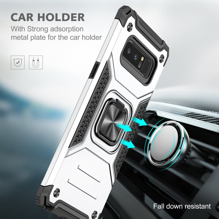 For Samsung Galaxy Note 8 Magnetic Armor Shockproof TPU + PC Case with Metal Ring Holder
