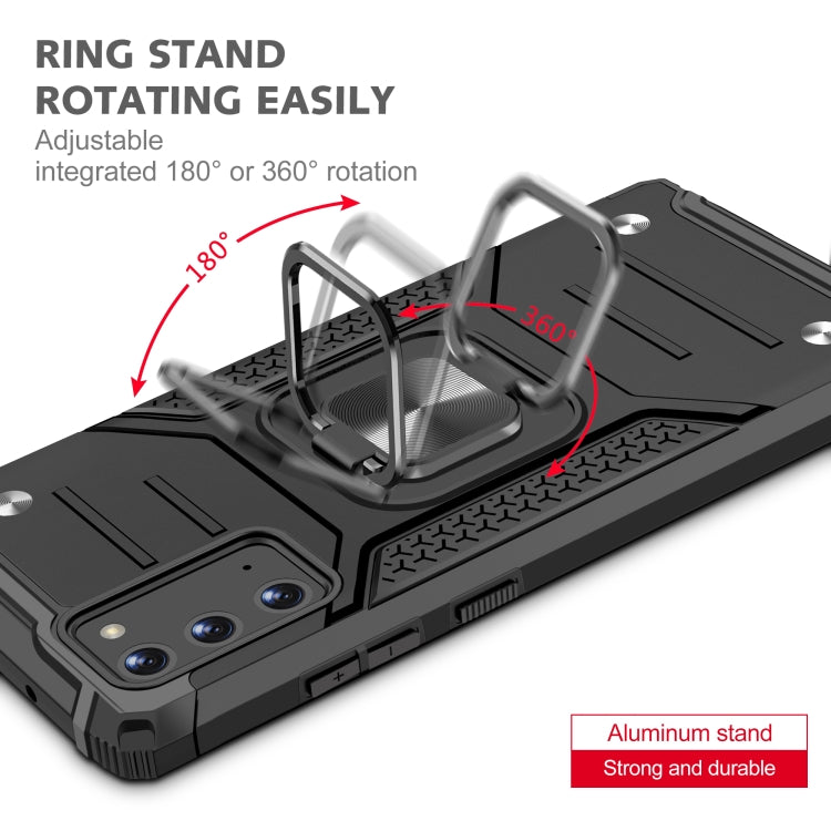 For Samsung Galaxy Note20 Magnetic Armor Shockproof TPU + PC Case with Metal Ring Holder