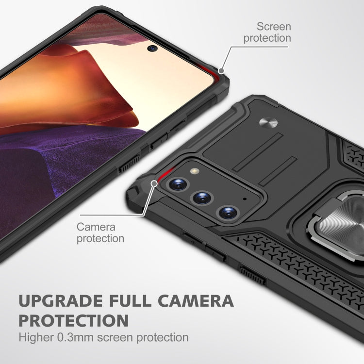 For Samsung Galaxy Note20 Magnetic Armor Shockproof TPU + PC Case with Metal Ring Holder