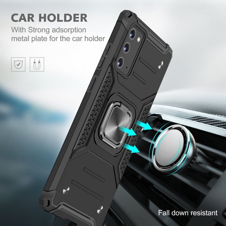 For Samsung Galaxy Note20 Magnetic Armor Shockproof TPU + PC Case with Metal Ring Holder