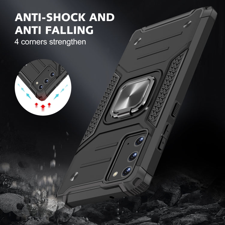 For Samsung Galaxy Note20 Magnetic Armor Shockproof TPU + PC Case with Metal Ring Holder