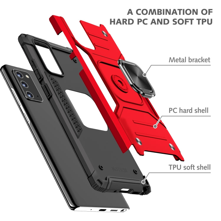 For Samsung Galaxy Note20 Magnetic Armor Shockproof TPU + PC Case with Metal Ring Holder