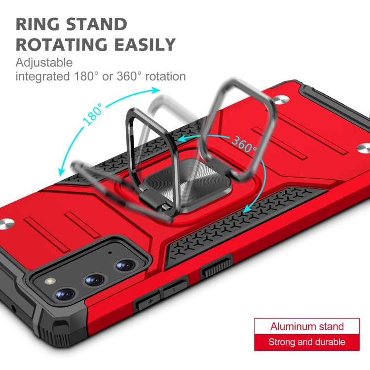 For Samsung Galaxy Note20 Magnetic Armor Shockproof TPU + PC Case with Metal Ring Holder