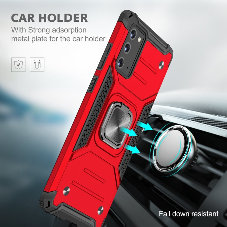 For Samsung Galaxy Note20 Magnetic Armor Shockproof TPU + PC Case with Metal Ring Holder