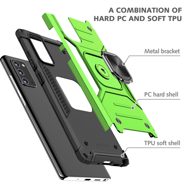 For Samsung Galaxy Note20 Magnetic Armor Shockproof TPU + PC Case with Metal Ring Holder