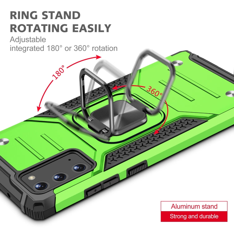 For Samsung Galaxy Note20 Magnetic Armor Shockproof TPU + PC Case with Metal Ring Holder