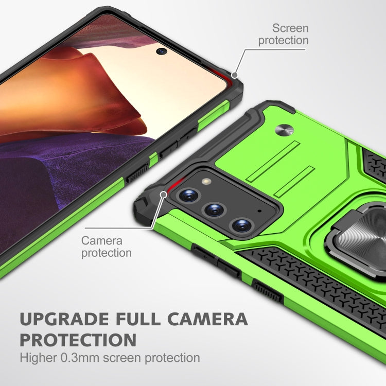 For Samsung Galaxy Note20 Magnetic Armor Shockproof TPU + PC Case with Metal Ring Holder
