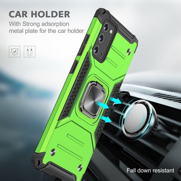 For Samsung Galaxy Note20 Magnetic Armor Shockproof TPU + PC Case with Metal Ring Holder