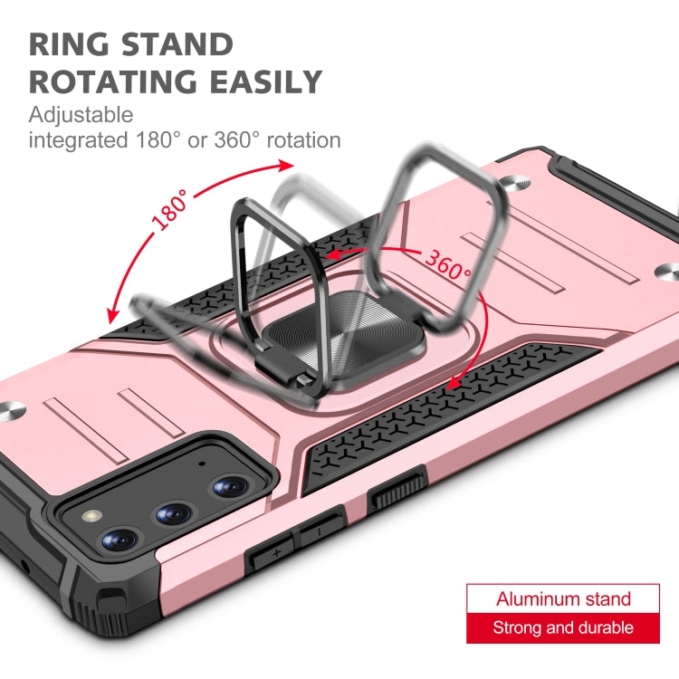 For Samsung Galaxy Note20 Magnetic Armor Shockproof TPU + PC Case with Metal Ring Holder