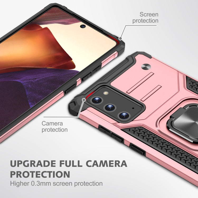 For Samsung Galaxy Note20 Magnetic Armor Shockproof TPU + PC Case with Metal Ring Holder