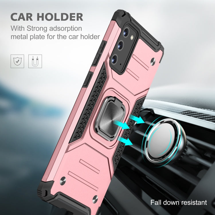 For Samsung Galaxy Note20 Magnetic Armor Shockproof TPU + PC Case with Metal Ring Holder