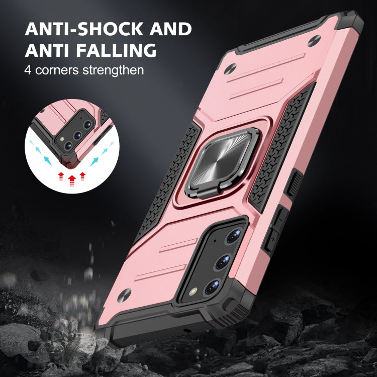 For Samsung Galaxy Note20 Magnetic Armor Shockproof TPU + PC Case with Metal Ring Holder