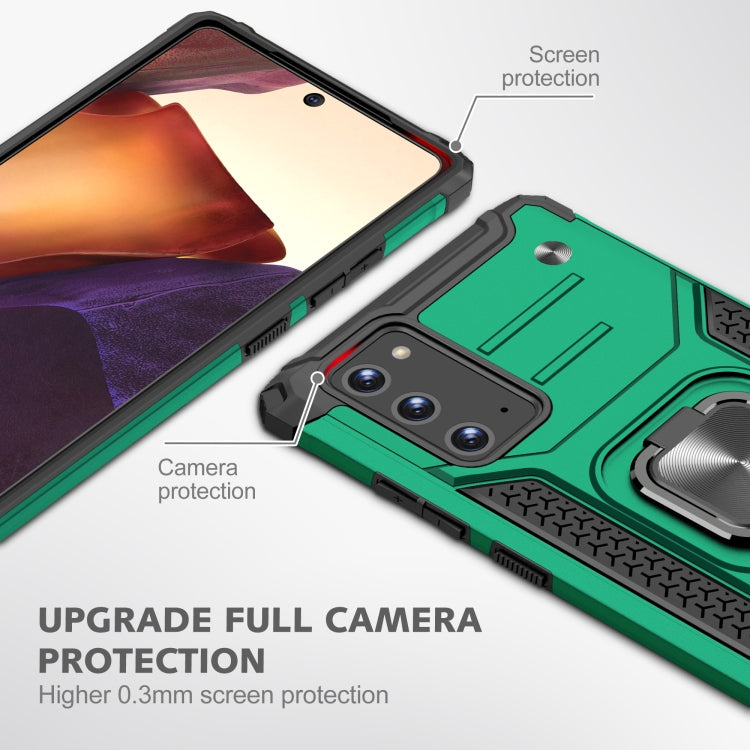 For Samsung Galaxy Note20 Magnetic Armor Shockproof TPU + PC Case with Metal Ring Holder